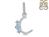 Aquamarine & White Topaz Alphabet C Pendant AQM-RDA-81.