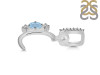 Aquamarine & White Topaz Alphabet C Pendant AQM-RDA-81.