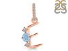 Aquamarine & White Topaz Alphabet E Pendant AQM-RDA-83.