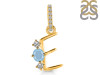 Aquamarine & White Topaz Alphabet E Pendant AQM-RDA-83.