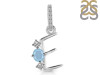Aquamarine & White Topaz Alphabet E Pendant AQM-RDA-83.