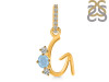 Aquamarine & White Topaz Alphabet G Pendant AQM-RDA-85.