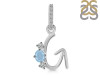 Aquamarine & White Topaz Alphabet G Pendant AQM-RDA-85.