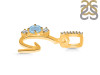 Aquamarine & White Topaz Alphabet G Pendant AQM-RDA-85.