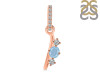 Aquamarine & White Topaz Alphabet I Pendant AQM-RDA-87.