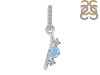 Aquamarine & White Topaz Alphabet I Pendant AQM-RDA-87.