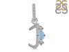 Aquamarine & White Topaz Alphabet J Pendant AQM-RDA-88.