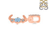 Aquamarine & White Topaz Alphabet J Pendant AQM-RDA-88.