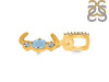Aquamarine & White Topaz Alphabet J Pendant AQM-RDA-88.