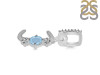 Aquamarine & White Topaz Alphabet J Pendant AQM-RDA-88.