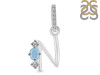 Aquamarine & White Topaz Alphabet N Pendant AQM-RDA-92.