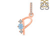 Aquamarine & White Topaz Alphabet P Pendant AQM-RDA-94.