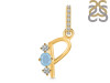 Aquamarine & White Topaz Alphabet P Pendant AQM-RDA-94.