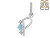 Aquamarine & White Topaz Alphabet P Pendant AQM-RDA-94.