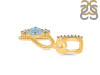 Aquamarine & White Topaz Alphabet P Pendant AQM-RDA-94.