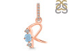 Aquamarine & White Topaz Alphabet R Pendant AQM-RDA-96.