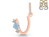 Aquamarine & White Topaz Alphabet U Pendant AQM-RDA-99.