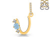 Aquamarine & White Topaz Alphabet U Pendant AQM-RDA-99.