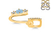 Aquamarine & White Topaz Alphabet U Pendant AQM-RDA-99.