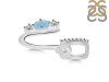 Aquamarine & White Topaz Alphabet U Pendant AQM-RDA-99.