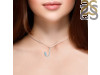 Aquamarine & White Topaz Alphabet U Pendant AQM-RDA-99.