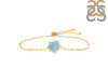 Aquamarine Raw Crystal Bracelet With Adjustable Camera Lock AQM-RB-200-CAMERA-LOCK.