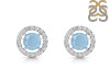 Aquamarine & White Topaz Stud Earring AQM-RDE-1003.