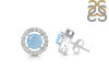 Aquamarine & White Topaz Stud Earring AQM-RDE-1003.