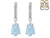 Aquamarine & White Topaz Hoop Earring AQM-RDE-1223.