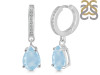 Aquamarine & White Topaz Hoop Earring AQM-RDE-1223.