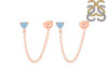 Aquamarine Chain Stud Earring AQM-RDE-1235.