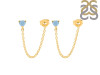 Aquamarine Chain Stud Earring AQM-RDE-1235.
