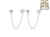 Aquamarine Chain Stud Earring AQM-RDE-1235.