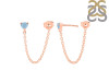 Aquamarine Chain Stud Earring AQM-RDE-1235.