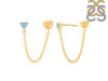 Aquamarine Chain Stud Earring AQM-RDE-1235.
