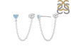 Aquamarine Chain Stud Earring AQM-RDE-1235.