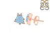 Aquamarine & White Topaz Stud Earring AQM-RDE-1260.