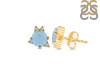 Aquamarine & White Topaz Stud Earring AQM-RDE-1260.