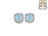 Aquamarine & White Topaz Stud Earring AQM-RDE-1263.