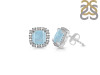 Aquamarine & White Topaz Stud Earring AQM-RDE-1263.