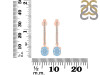 Aquamarine & White Topaz Hoop Earring AQM-RDE-1469.