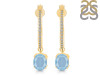 Aquamarine & White Topaz Hoop Earring AQM-RDE-1469.