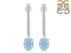 Aquamarine & White Topaz Hoop Earring AQM-RDE-1469.