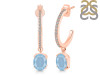 Aquamarine & White Topaz Hoop Earring AQM-RDE-1469.
