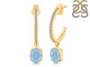 Aquamarine & White Topaz Hoop Earring AQM-RDE-1469.