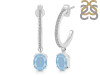 Aquamarine & White Topaz Hoop Earring AQM-RDE-1469.