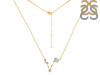 Pisces Zodiac Star Constellation Aquamarine & White Topaz Necklace AQM-RDN-387.