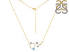 Scorpio Zodiac Star Constellation Aquamarine & White Topaz Necklace AQM-RDN-495.