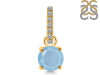 Aquamarine & White Topaz Pendant AQM-RDP-549-CZ-LOOP.