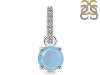 Aquamarine & White Topaz Pendant AQM-RDP-549-CZ-LOOP.